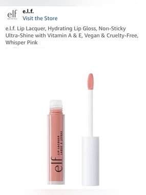 e.l.f. Hydrating Lip Gloss-vitamins Vegan&cruelty-free-Whisper Pink,Clear, Rose